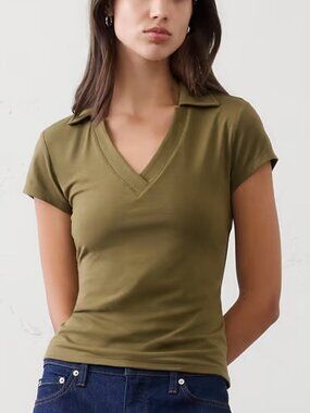 Banana Republic Soft Stretch Polo Green